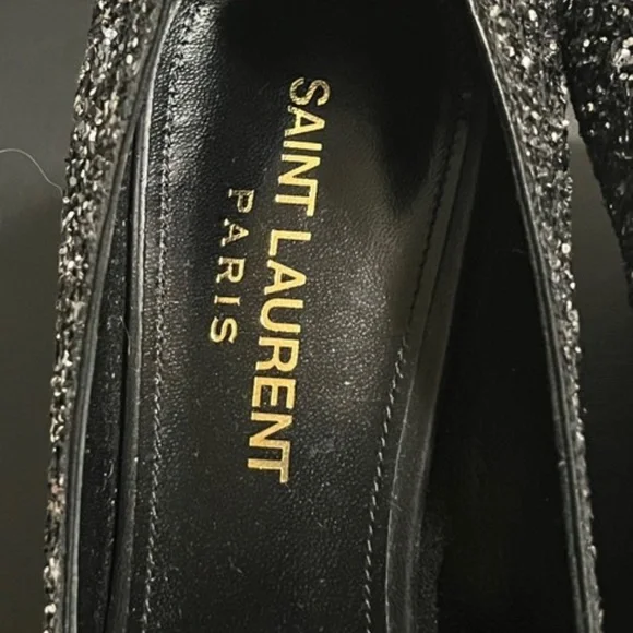 New Authentic SAINT LAURENT Glitter Pump - Picture 10 of 12